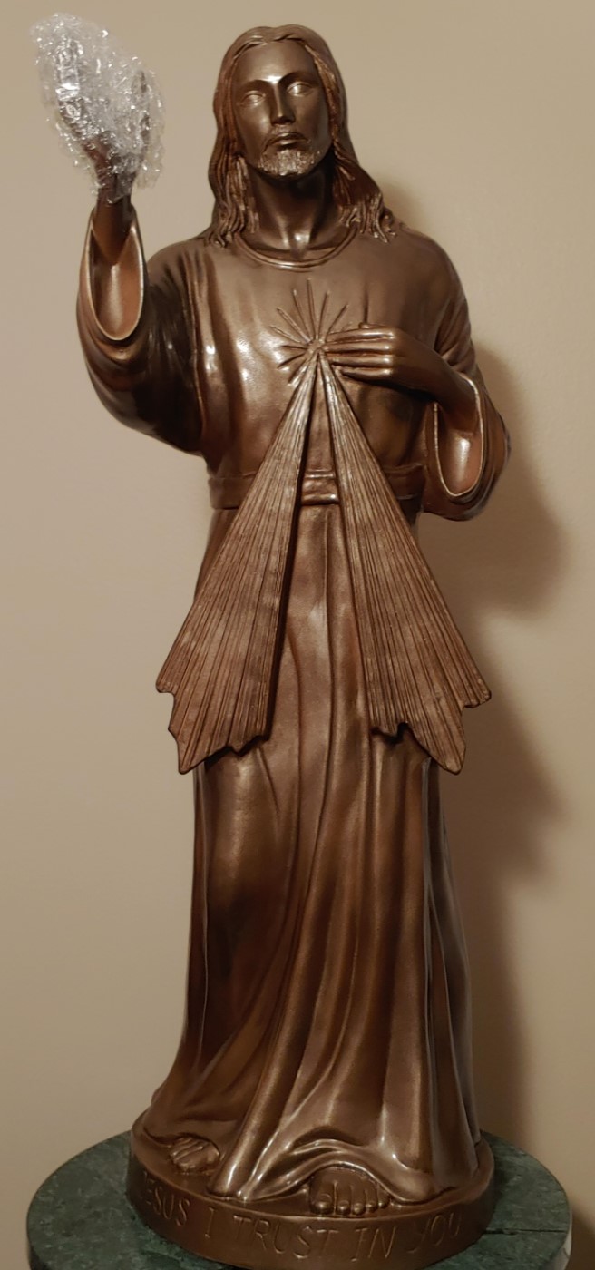 Divine Mercy Outdoor Garden Statue - 24 Inch - Bronze Look Vinyl ...