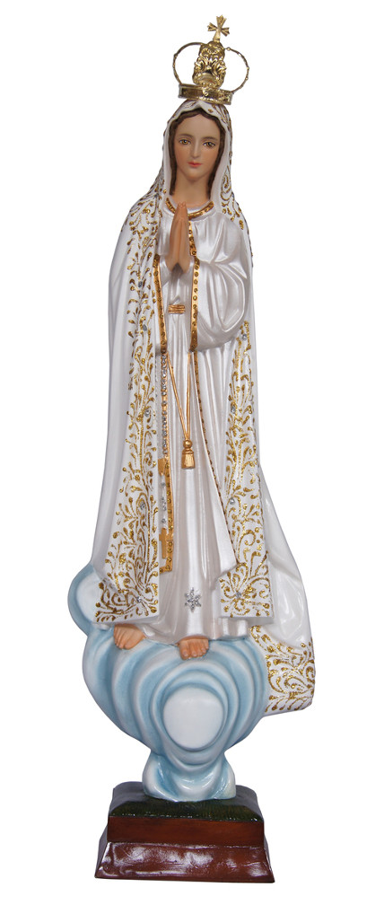 Our Lady of Fatima Church Statue With Crown - 26 Inch - Hand-painted ...