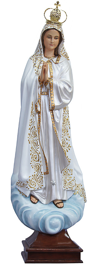 Our Lady of Fatima Church Statue With Crown - 33 Inch - Hand-painted ...