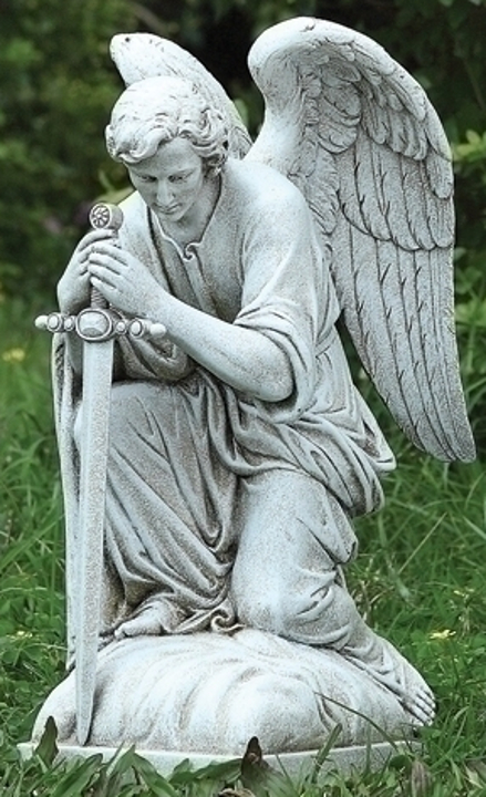 guardian angel with sword statue