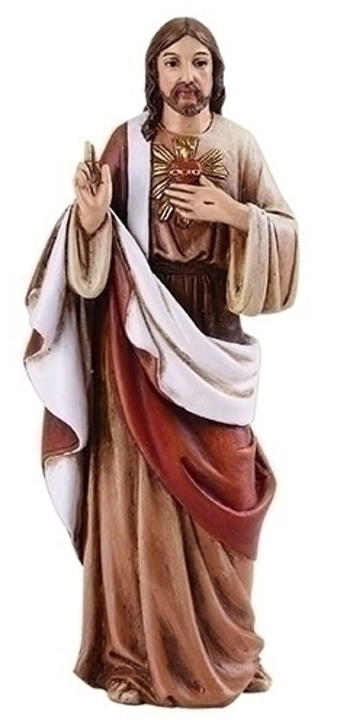 Sacred Heart of Jesus Statue - 4 Inch - Resin Stone Mix