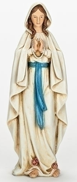 Our Lady of Lourdes Statue - 6.25 Inch - Resin Stone Mix