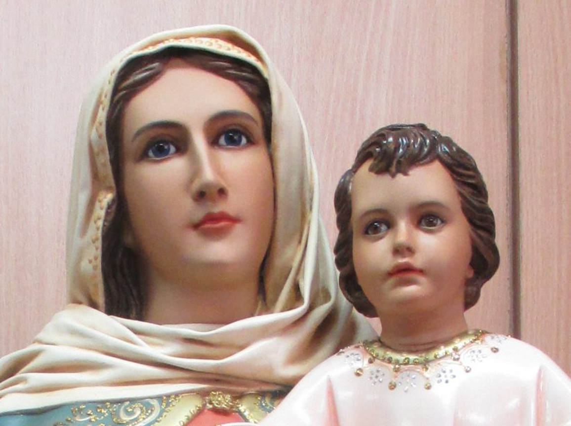 Our Lady of the Rosary Church Statue - 42 Inch - Hand-painted Polymer Resin