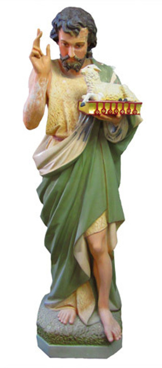 St. John the Baptist Church Statue - 65 Inch - Indoor - Painted Fiberglass