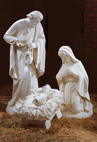 Holy Family Nativity Set - 32 Inch Joseph - White Polyresin For Indoor