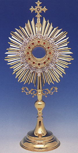 28 Inch Gold and Silver Plated Roman Monstrance