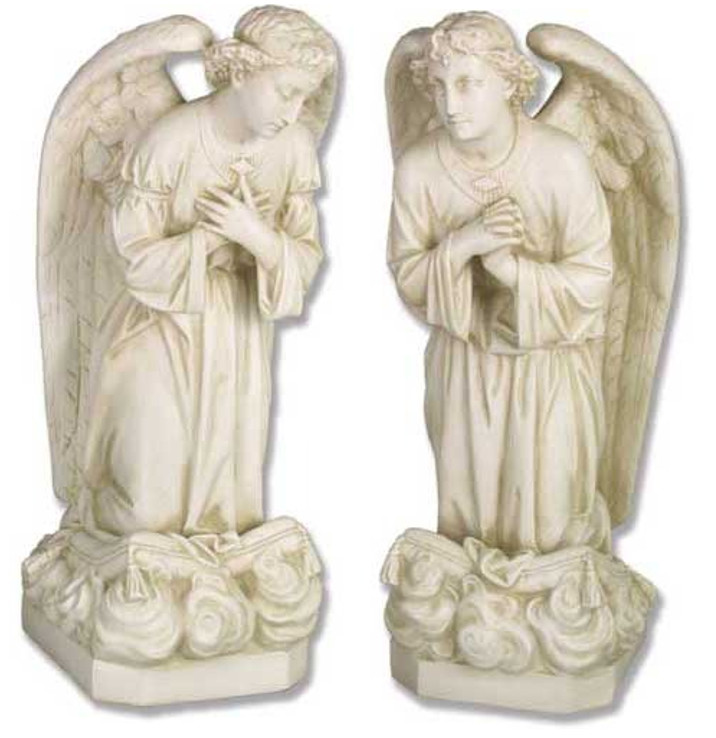 Sorrowful Kneeling Angel Outdoor Garden Memorial Church Statues Set ...