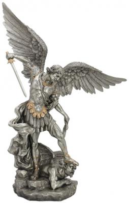 St. Michael Statue - 29 Inch - Hand-painted Pewter Style - Veronese ...