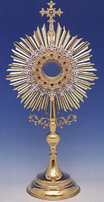 28 Inch Gold and Silver Plated Roman Monstrance