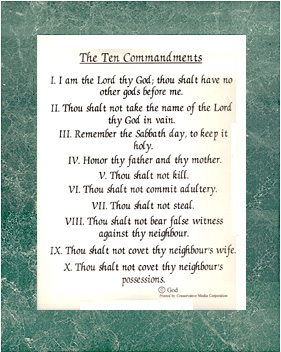 Ten Commandments Art Poster Print 11 x 14