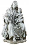 Jesus With Children Outdoor Garden Statue - 16.5 Inch - Stoneresin